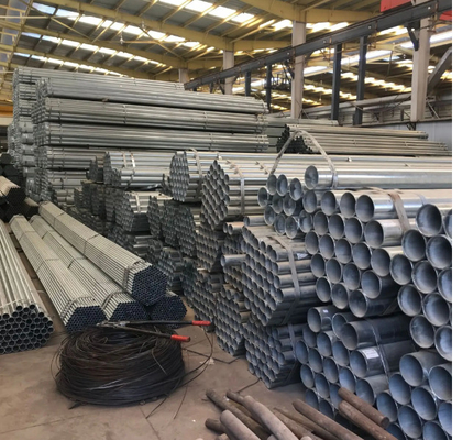 ASTM GI Steel Material BS أنابيب الصلب المجلفن المستديرة للبناء